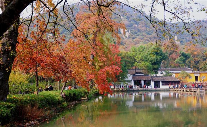 天平山赏红枫